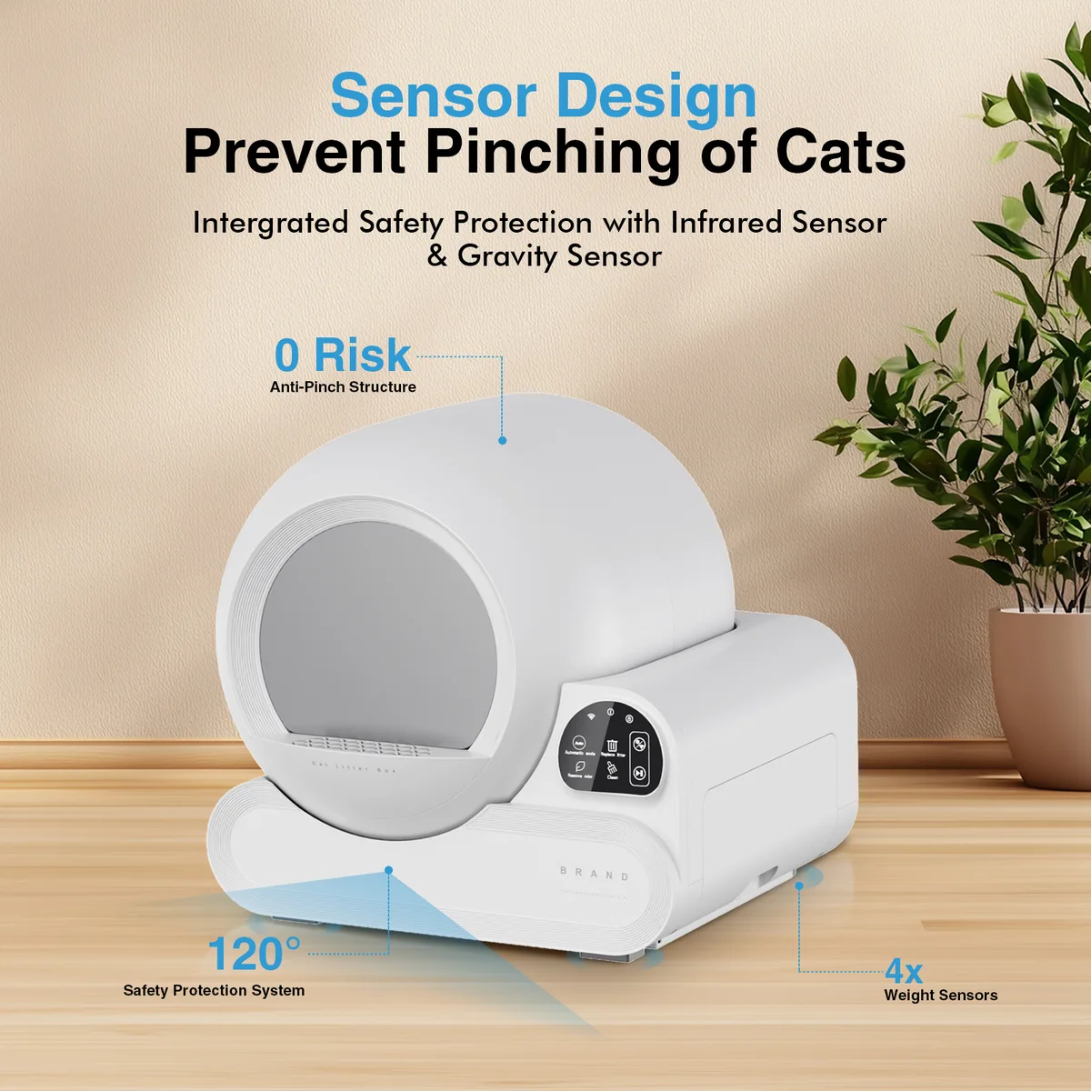Smart Self-Cleaning Cat Litter Box APP Control Eco Deodorizing 70L - detail