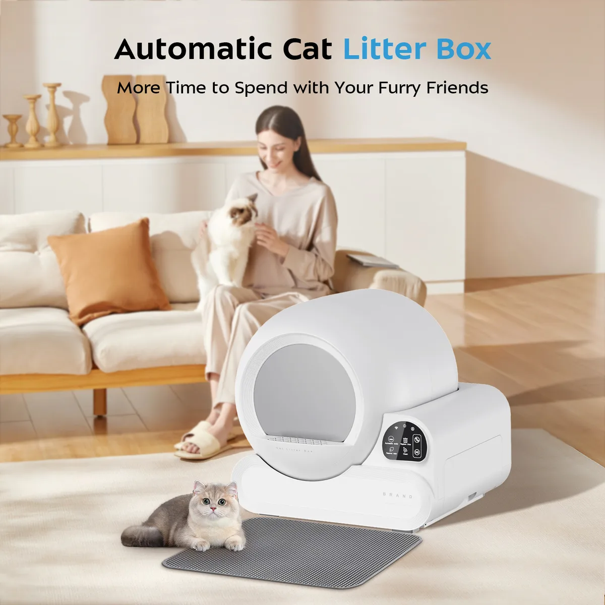 Smart Self-Cleaning Cat Litter Box APP Control Eco Deodorizing 70L - detail
