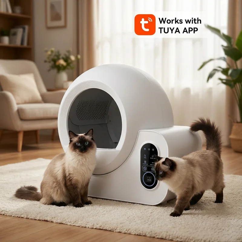 Smart Self-Cleaning Cat Litter Box APP Control Eco Deodorizing 70L
