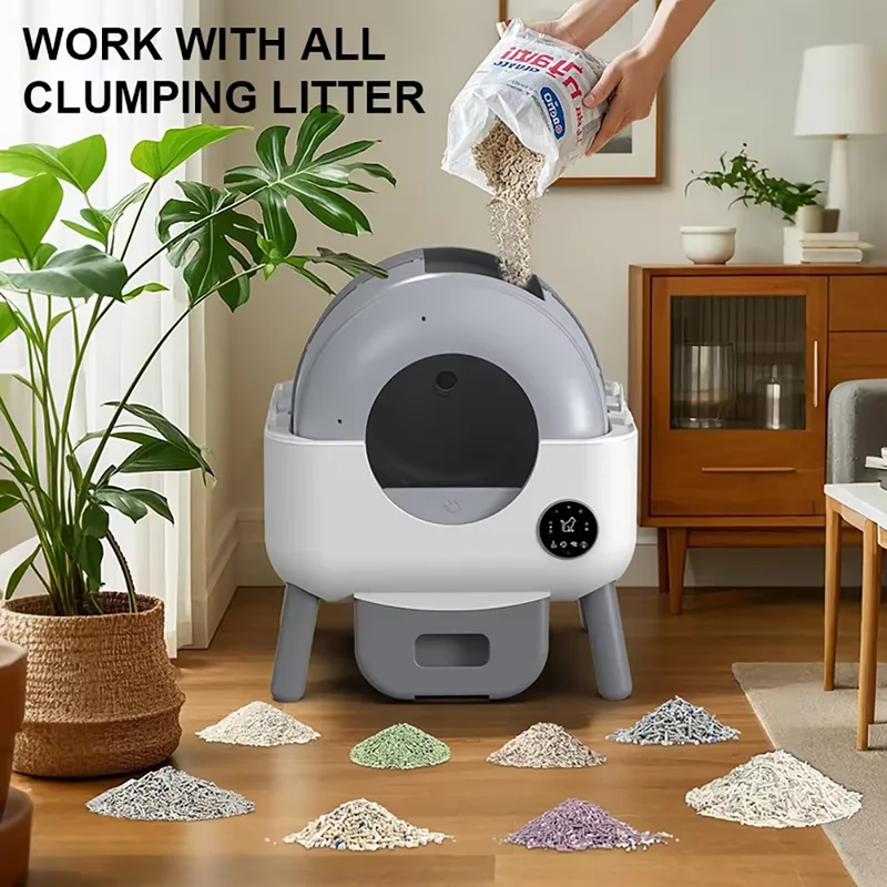 OEM Automatic Self Cleaning Cat Litter Box Smart APP Controlled Odor Free
