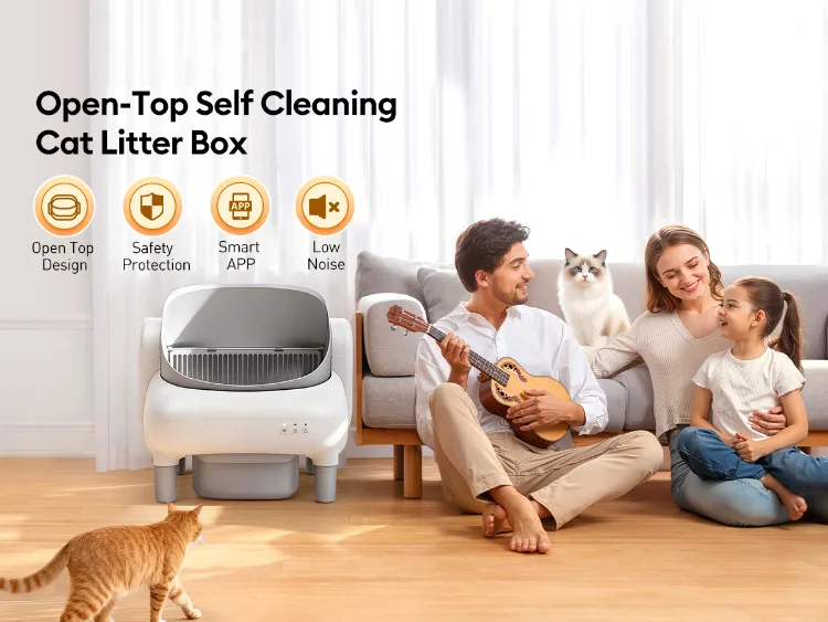 Automatic Self-Cleaning Smart Cat Litter Box 35L Plastic Drum Safety Protection - detail