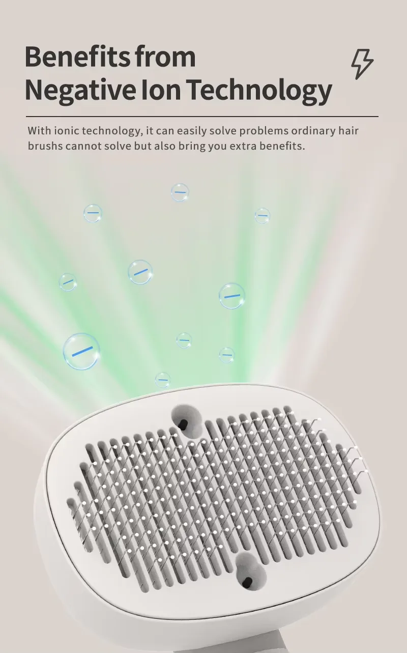 Electric Vibration Massage Pet Brush Self Cleaning Slicker Brush for Cat Dog - detail