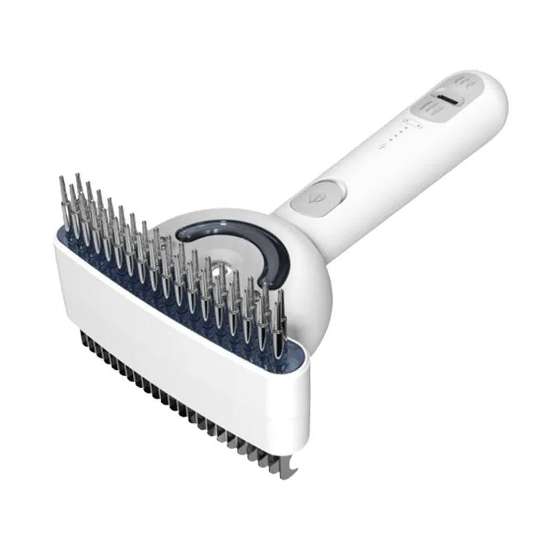 Pet Steam Brush Double-Sided Rechargeable Grooming Massage Brush Two Spray Levels - detail