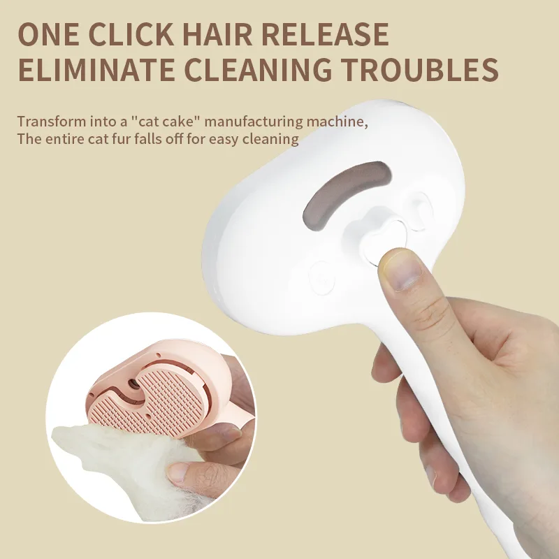 Portable Steam Cat Comb Brush Pet Hair Remover Deshedding Grooming Tool - detail