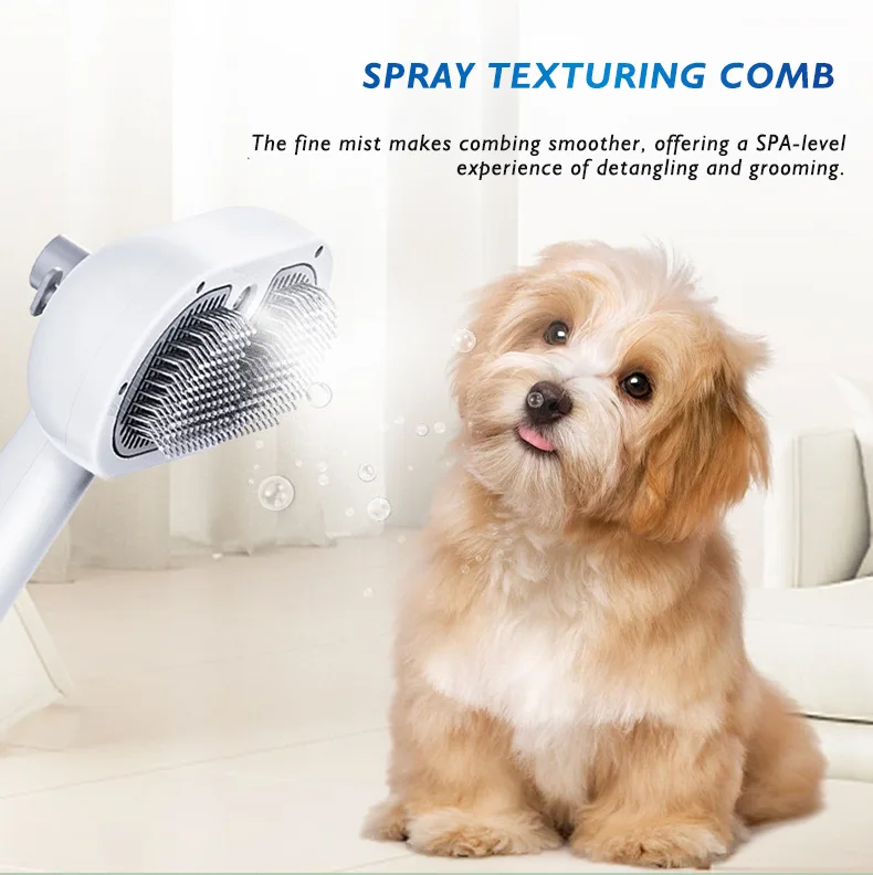 Plastic Cat Grooming Comb Spray Tool Anti-Hair-Flying Pin Brush Deshedding - detail