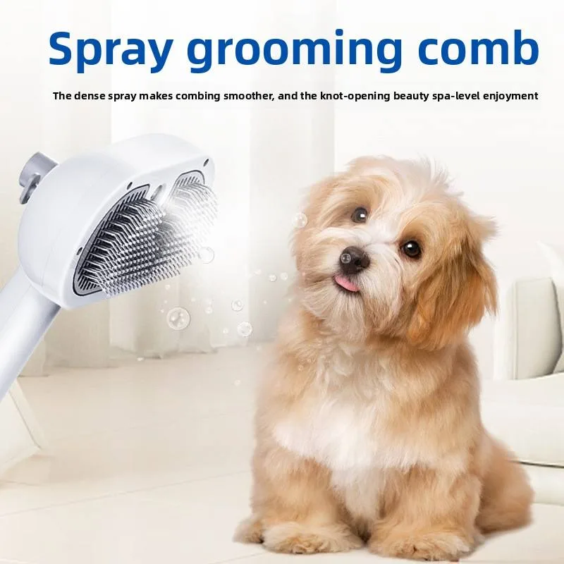 Plastic Cat Grooming Comb Spray Tool Anti-Hair-Flying Pin Brush Deshedding
