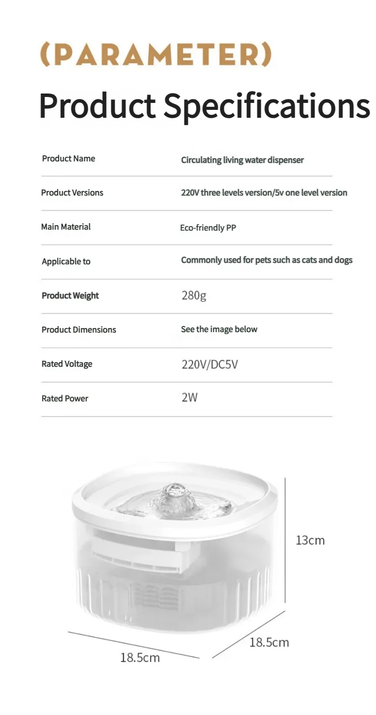 Automatic Cat Water Fountain Circulation Pet Water Dispenser Water Feeder - detail