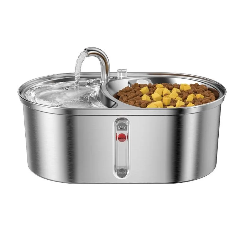 3.2L Stainless Steel Pet Water Dispenser Automatic IPX5 Waterproof USB Rechargeable