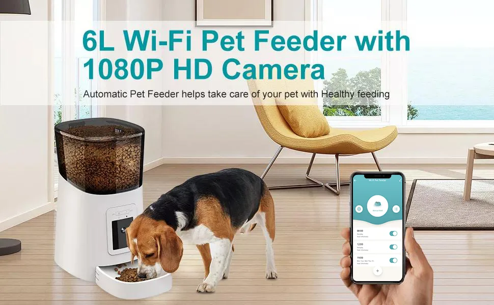 OEM Private Label Smart Pet Feeder 6L with Camera Remote Control Cat Dog - detail