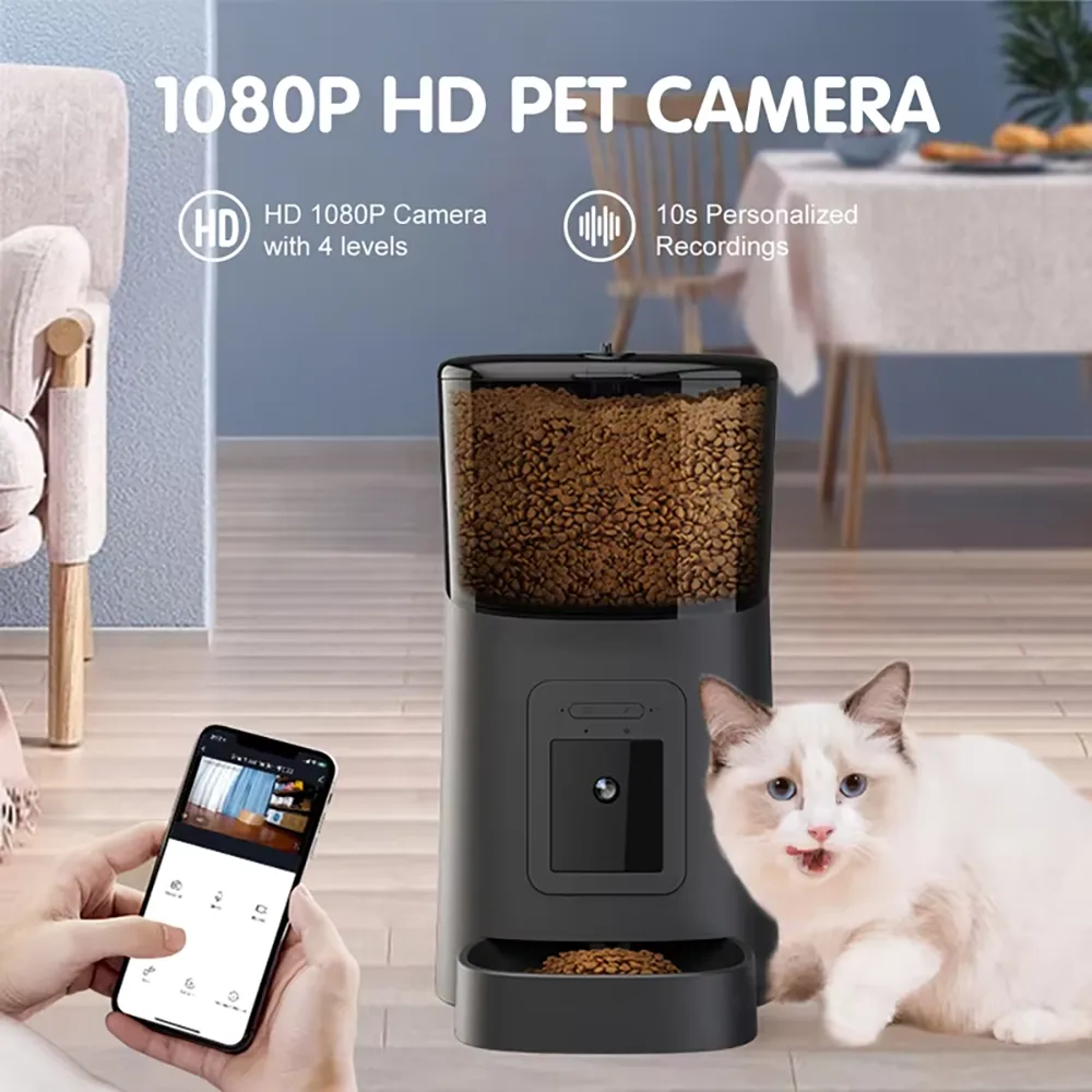 OEM Private Label Smart Pet Feeder 6L with Camera Remote Control Cat Dog