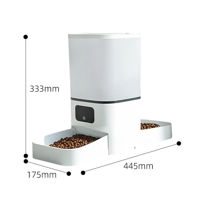 6L Smart WiFi Pet Feeder HD Camera Voice Recording Double Bowls Automatic