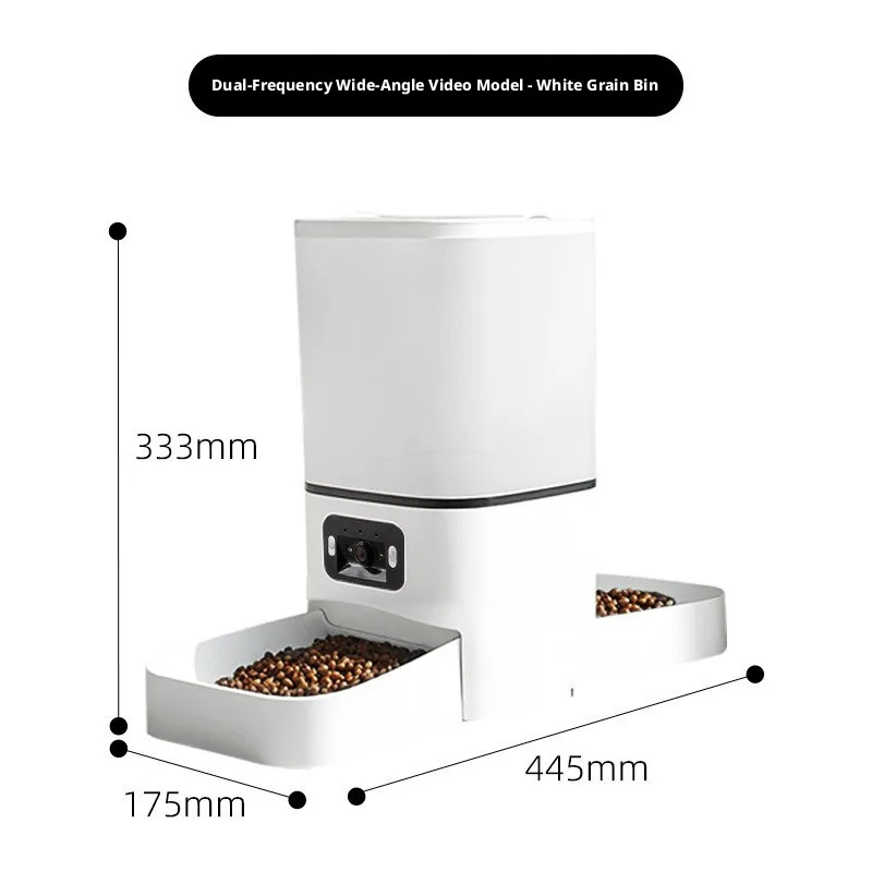 6L Smart WiFi Pet Feeder HD Camera Voice Recording Double Bowls Automatic