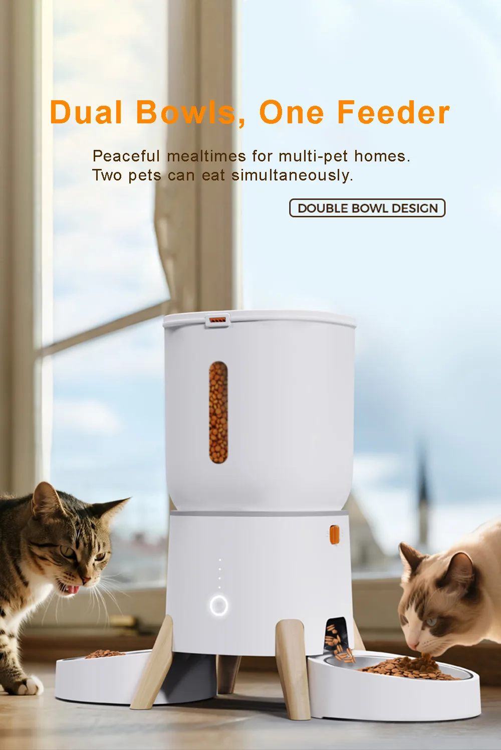 Smart Pet Feeder 5L Large Capacity WiFi APP Control Dry Food Dispenser - detail