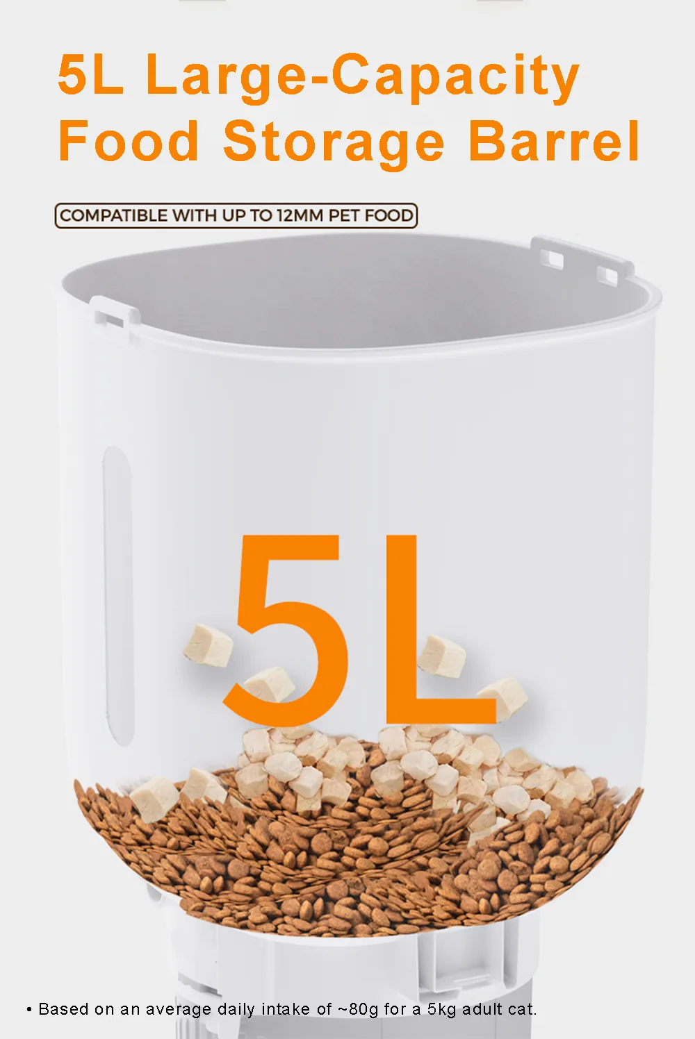 Smart Pet Feeder 5L Large Capacity WiFi APP Control Dry Food Dispenser - detail