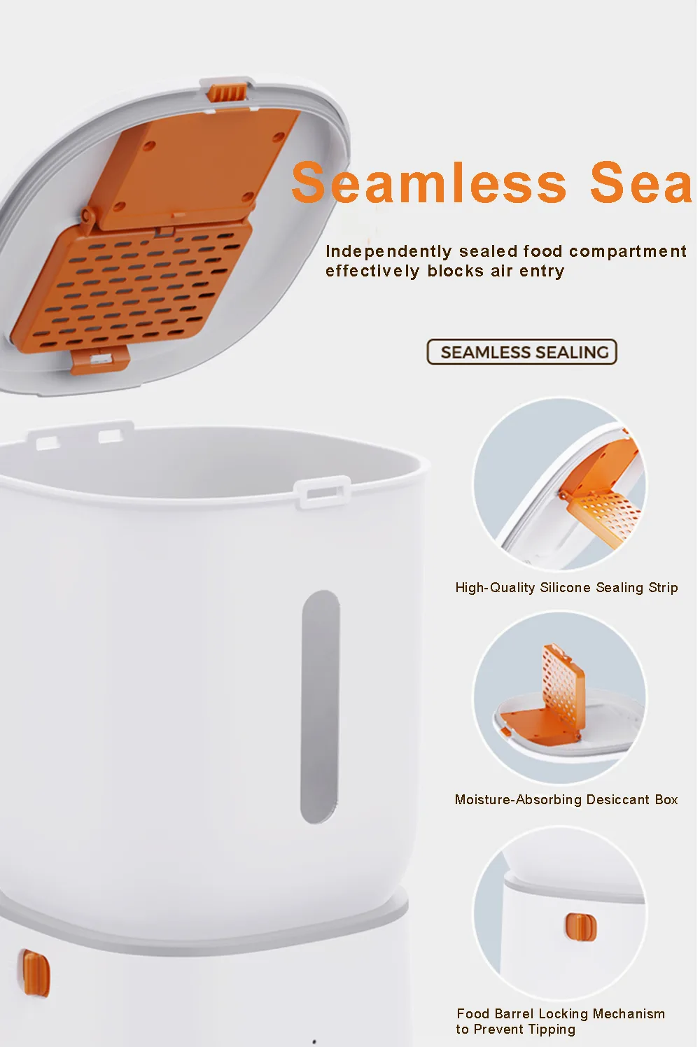 Smart Pet Feeder 5L Large Capacity WiFi APP Control Dry Food Dispenser - detail