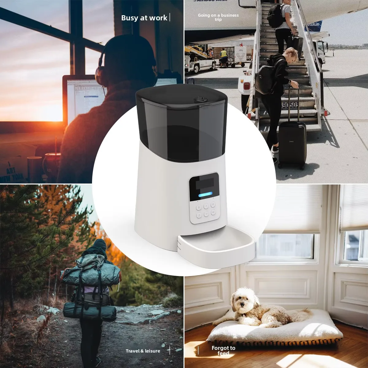 Automatic Pet Feeder 6L Timed Quantitative Adapter Powered for Dogs Cats - detail