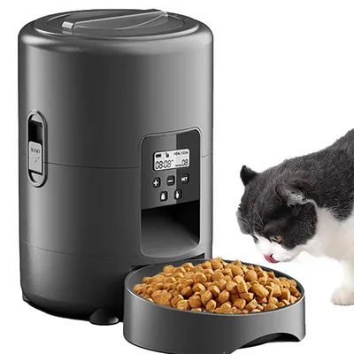 2L Smart Pet Feeder Auto Cat Food Dispenser Dry Food Bowl Button Control