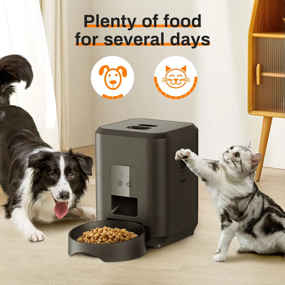 2L Smart Cat Feeder Automatic Dog Dry Food Dispenser Timed APP Control - detail