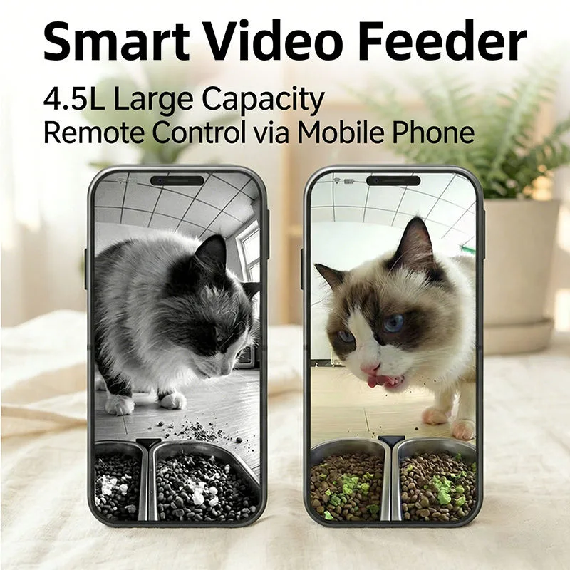 OEM 4.5L Automatic Pet Feeder with Camera WIFI APP Voice Smart Feeder