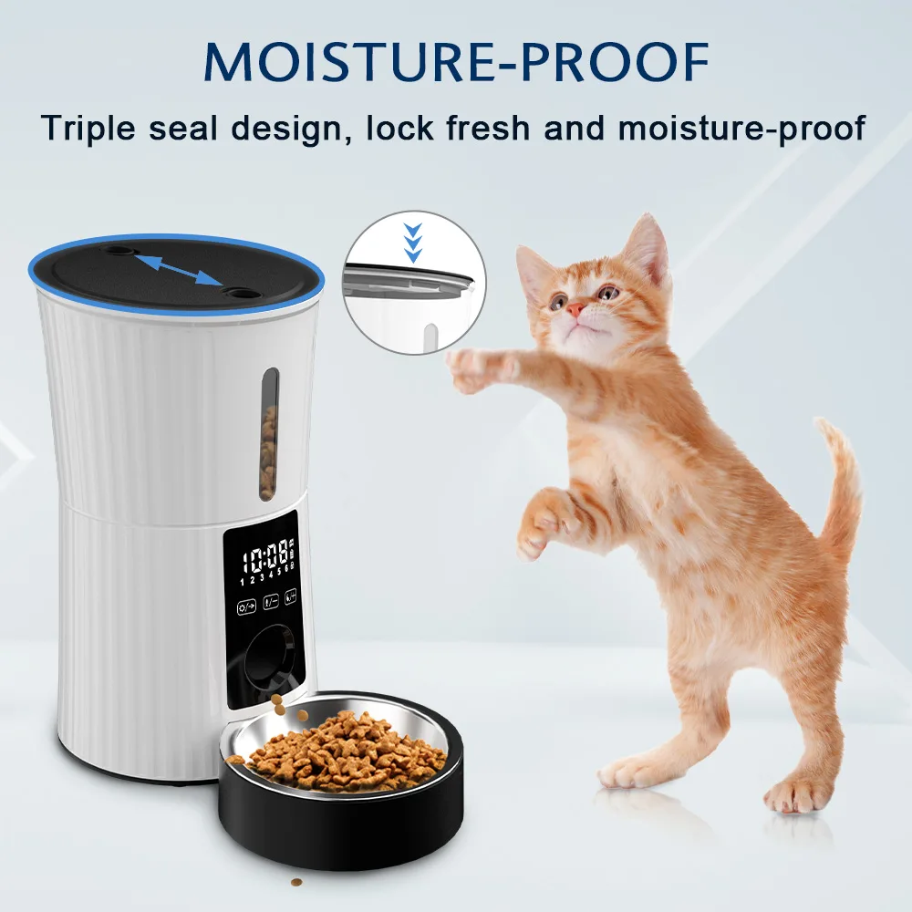 Automatic Pet Feeder Triple Preservation Stainless Steel Bowl Dog Dry Food - detail