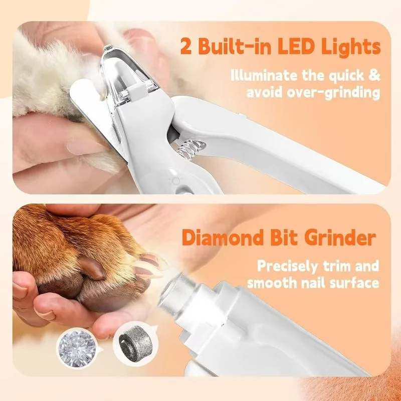 2-in-1 Rechargeable Automatic Pet Nail Grinder Eco-Friendly Grooming Tool