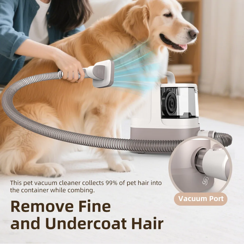 Pet Grooming Deshedding Slicker Brush Vacuum Cleaner Dryer Kit Dog Cat - detail