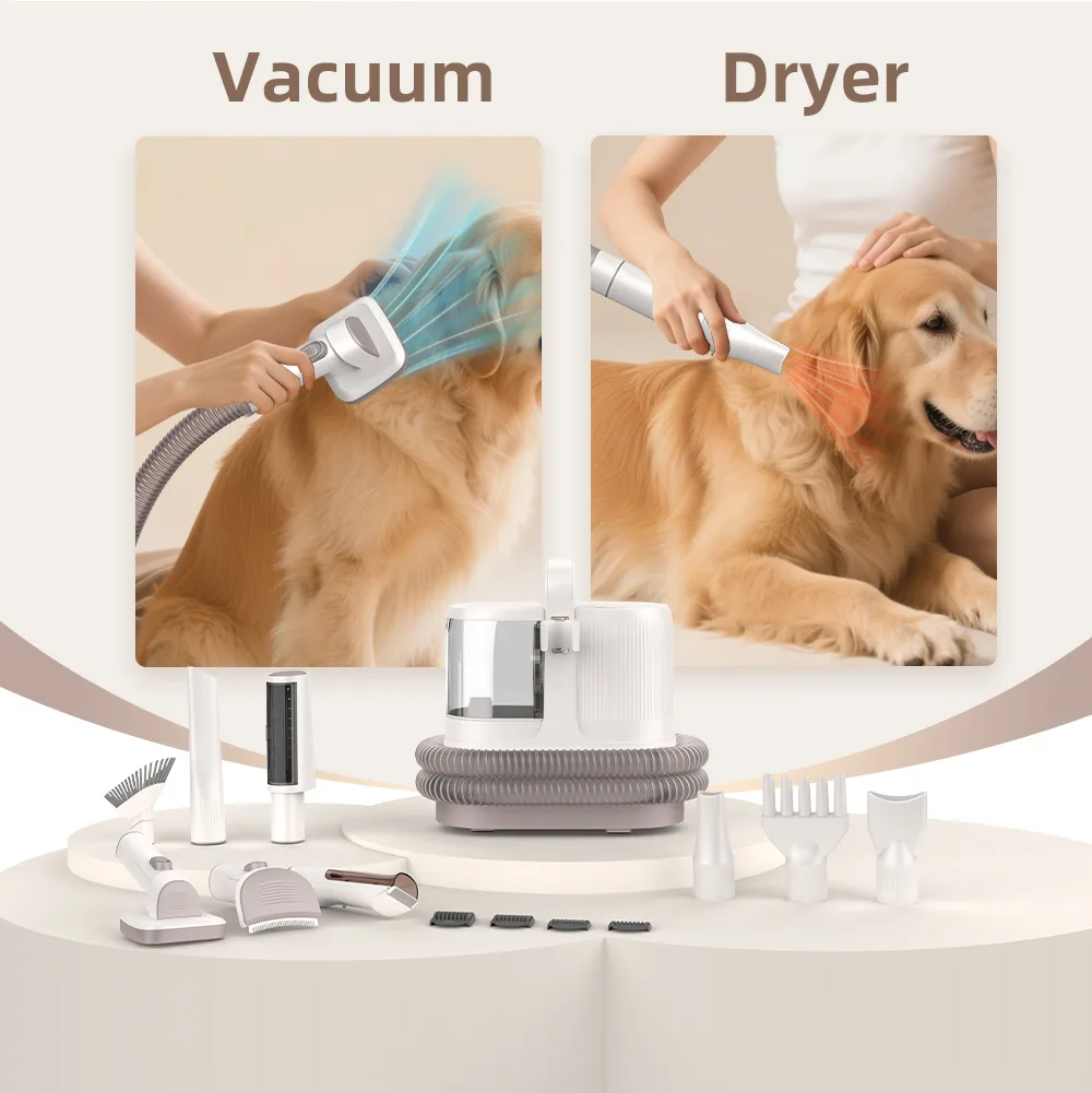 Pet Grooming Deshedding Slicker Brush Vacuum Cleaner Dryer Kit Dog Cat - detail
