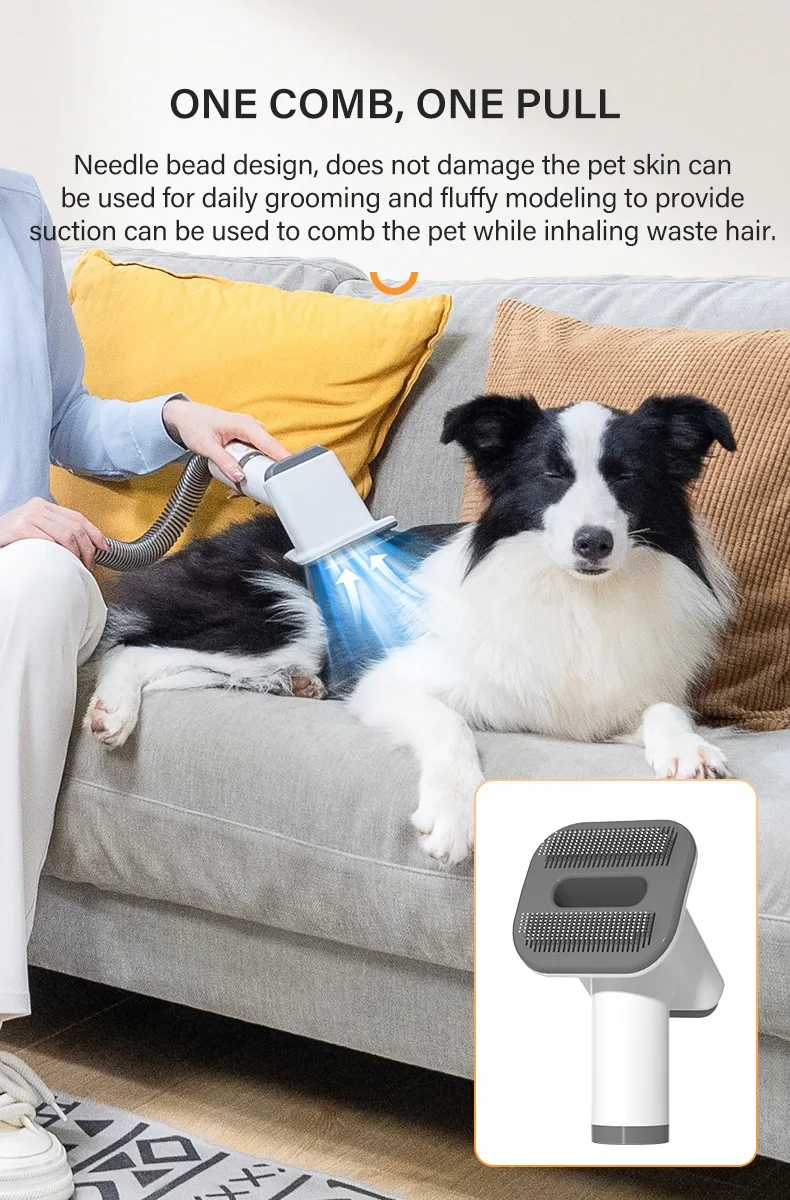 Professional Pet Grooming Kit Fur Remover Hair Brush Dryer Vacuum for Dogs Cats - detail