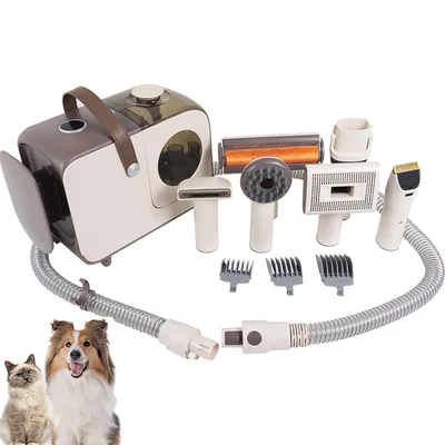 Pet Vacuum Cleaner Electric Clipper Slicker Grooming Brush Kit Dog Cat