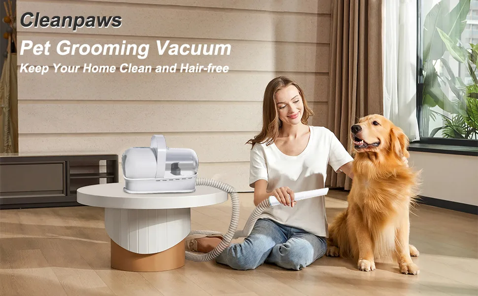 Dog Grooming Vacuum Kit 7-in-1 Clipper Nail Grinder Hair Trimming Combing - detail