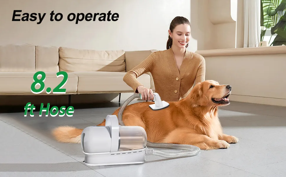 Dog Grooming Vacuum Kit 7-in-1 Clipper Nail Grinder Hair Trimming Combing - detail