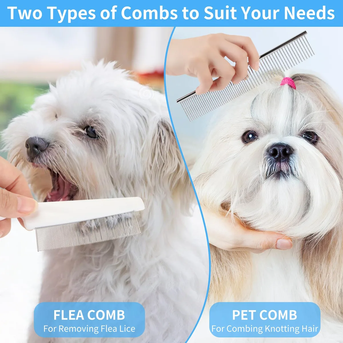 9 in 1 Pet Grooming Combo Kit Nail Clipper File Deshedding Rake Comb Brush - detail