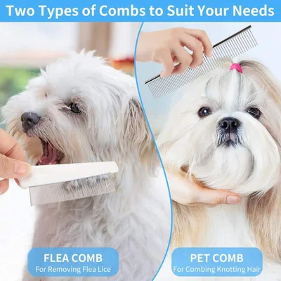 9 in 1 Pet Grooming Combo Kit Nail Clipper File Deshedding Rake Comb Brush