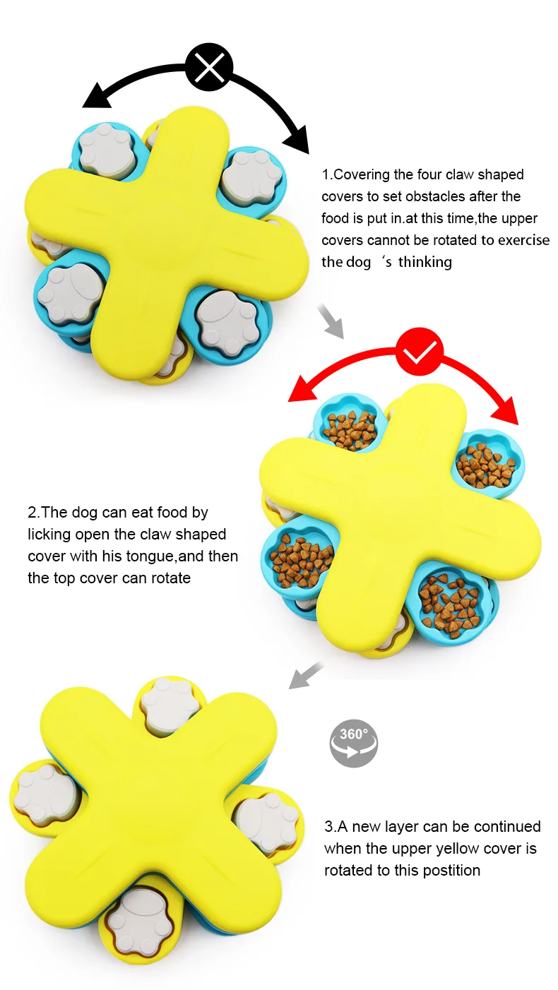 Interactive Dog Treat Dispenser Puzzle Toy Slow Feeder IQ Training - detail